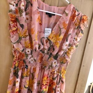 Suzanne Betro floral midi dress NWT